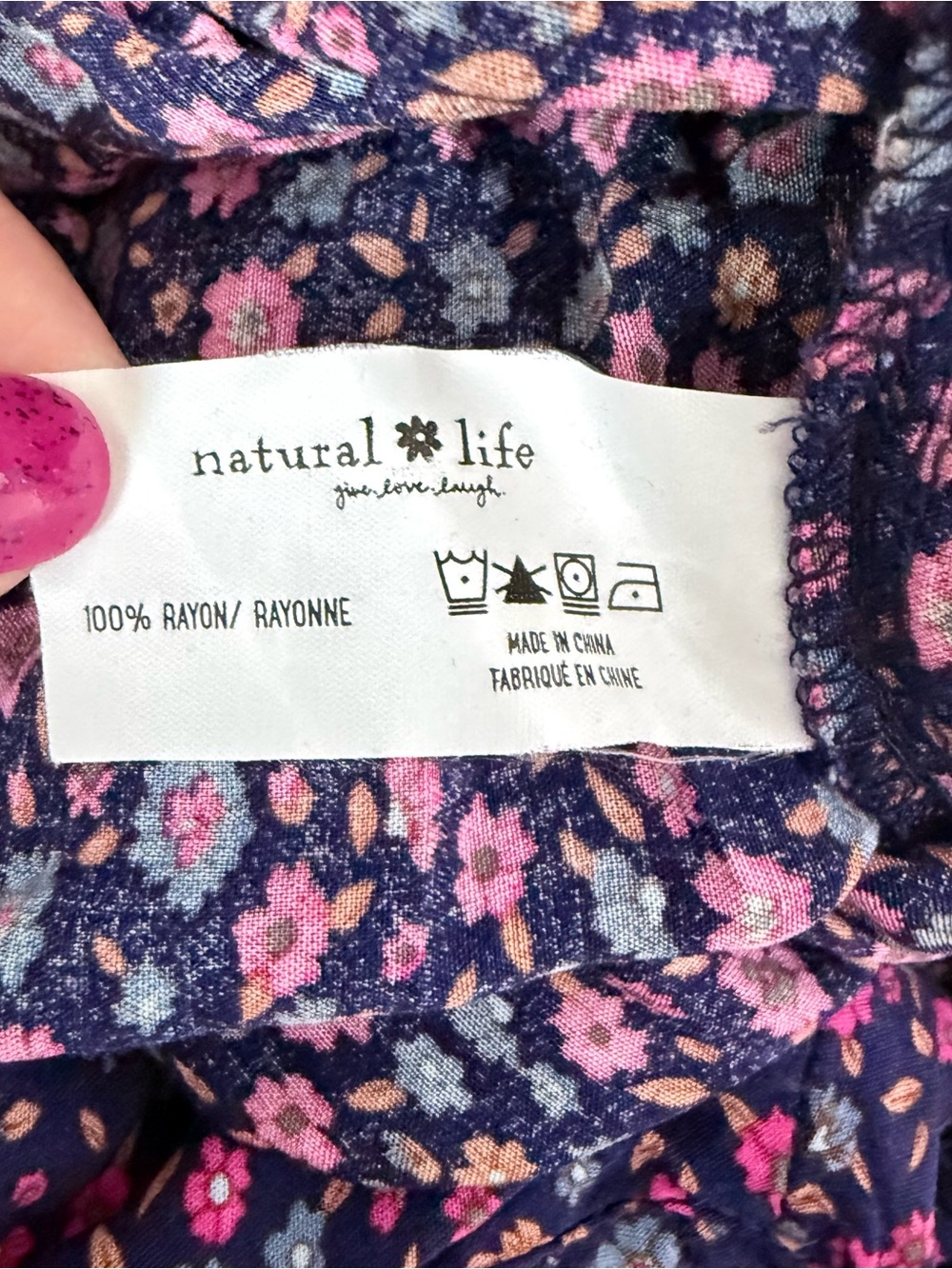 Natural Life XS Jamie Floral Wide Leg Jumpsuit V-Neck Boho Peasant Relaxed - Picture 7 of 7